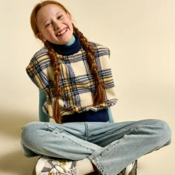 Sweat Anne tartan écru