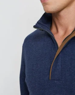 Sweat col montant Chevron bleu