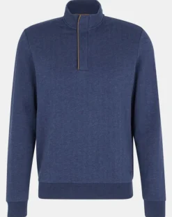 Sweat col montant Chevron bleu