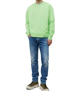 Sweat Col Rond Coudiere vert fluo