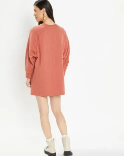 Sweat droit et long en Coton Lenny rose foncé