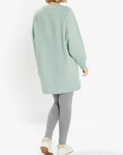 Sweat droit et long en Coton Lenny vert clair