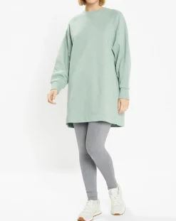 Sweat droit et long en Coton Lenny vert clair