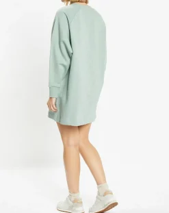 Sweat droit et long en Coton Lenny vert clair