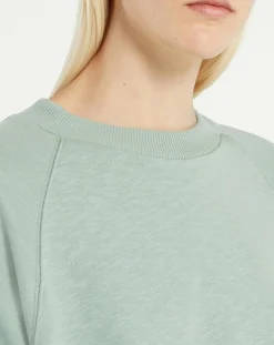 Sweat droit et long en Coton Lenny vert clair