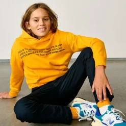 Sweat en Coton à capuche Food inscriptions orange