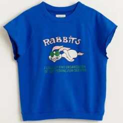 Sweat en Coton Filia imprimé bleu