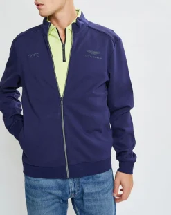 Sweat en Jersey col montant bleu marine