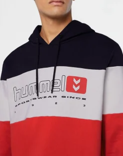 Sweat hoodie Musa en Coton bicolore noir/rouge