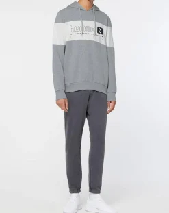 Sweat hoodie Musa en Coton bicolore gris/blanc