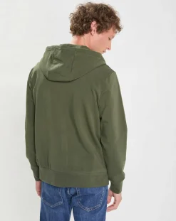 Sweat Hoodie zippé Mix kaki