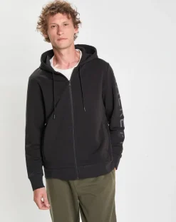Sweat Hoodie zippé Mix noir