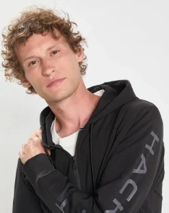 Sweat Hoodie zippé Mix noir