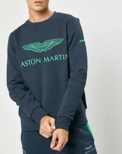 Sweat Logo Fluo Aston martin Racing bleu marine/vert