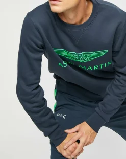 Sweat Logo Fluo Aston martin Racing bleu marine/vert