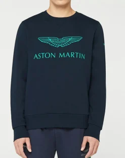 Sweat Logo Fluo Aston martin Racing bleu marine/vert