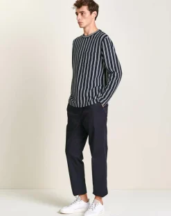 Sweat Milon rayé bleu marine