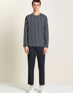 Sweat Milon rayé bleu marine