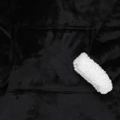 Sweat plaid à capuche intérieur Sherpa noir