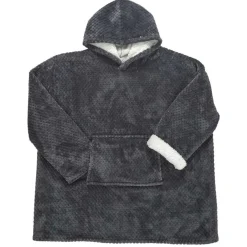 Sweat plaid à capuche intérieur Sherpa gris foncé
