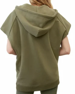 Sweat sans manches à capuche kaki