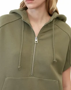 Sweat sans manches à capuche kaki