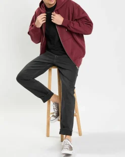 Sweat zippé à capuche 100% Coton Bio bordeaux