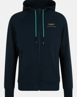 Sweat zippé à capuche Aston Martin Racing bleu marine
