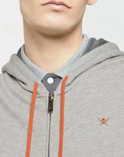 Sweat zippé à capuche gris