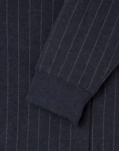 Sweat zippé à rayures bleu nuit