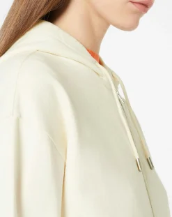 Sweat zippé en Coton bio Mathalie à capuche écru