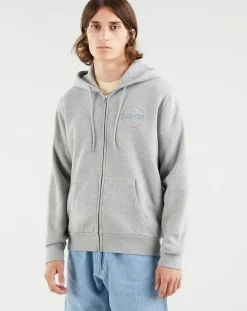 Sweat zippé Graphic Logo Outline gris