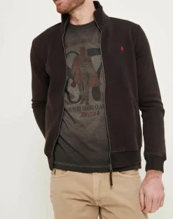 Sweat zippé uni noir