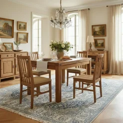 Table à manger carréé allonge 100 Acacia Gordon Marron - 100x100x78 cm