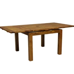 Table à manger carréé allonge 100 Acacia Gordon Marron - 100x100x78 cm