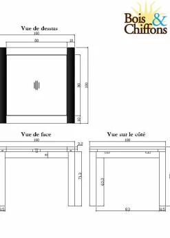 Table à manger carréé allonge 100 Acacia Gordon Marron - 100x100x78 cm