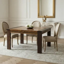 Table a manger carrée 140 cm Acacia Moon Marron - 140x140x76 cm