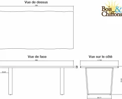 Table a manger en bois Acacia Forest Brut - 200x100x76 cm