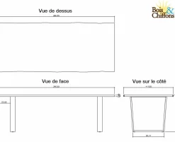 Table a manger en bois Acacia Forest Brut - 200x100x76 cm