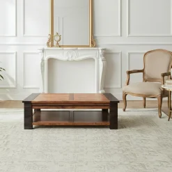 Table basse carrée Acacia Moon Marron - 100x100x40 cm