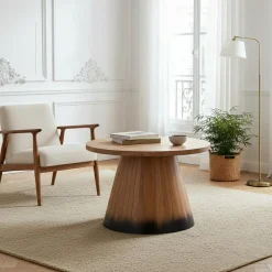 Table basse ronde 60 cm Acacia Dimona Naturel - 60x60x40 cm