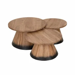 Table basse ronde bois 80 cm Acacia Dimona Naturel - 80x80x45 cm