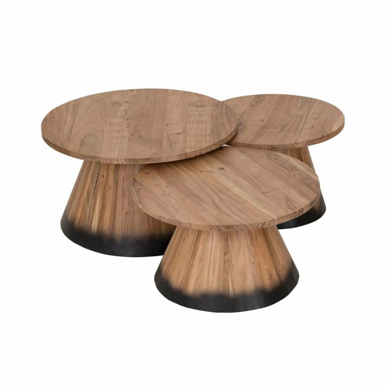 Table basse ronde bois 80 cm Acacia Dimona Naturel - 80x80x45 cm