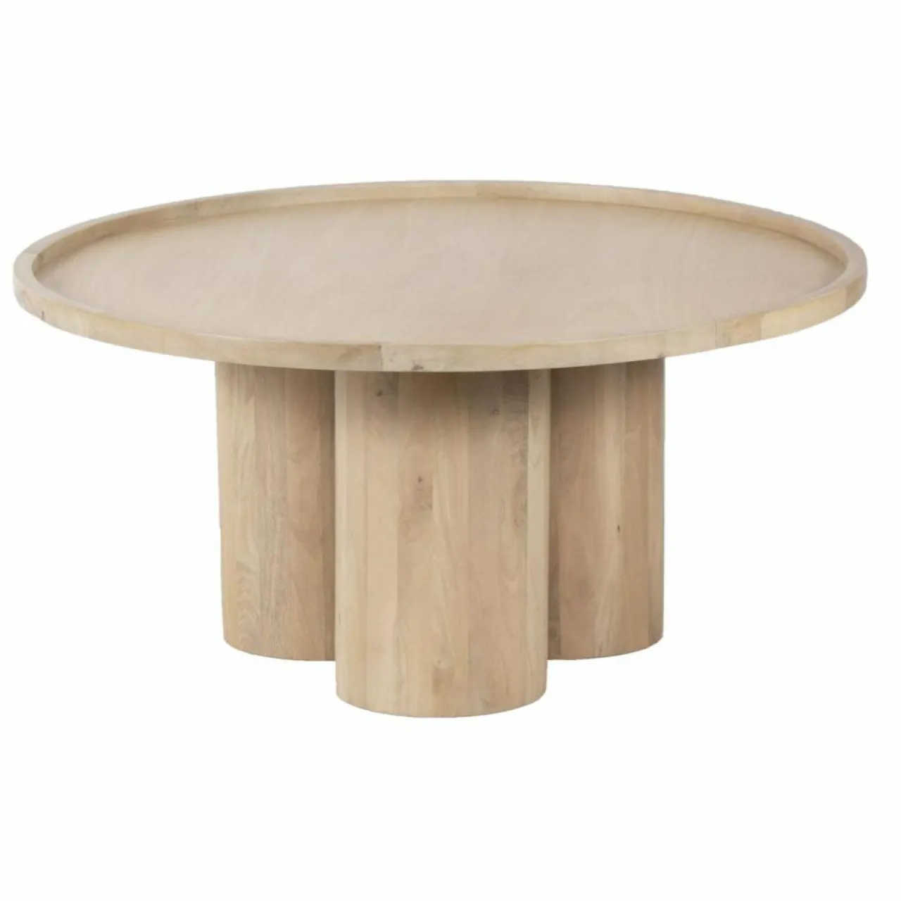 Table basse ronde Mango Barloo Beige - 89x89x43 cm