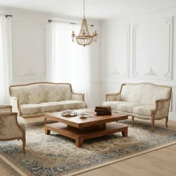 Table basse 110x110 cm Acacia Kavish II Marron - 110x110x40 cm