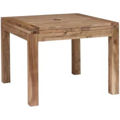 Table carrée à rallonges acacia gordon marron - 100x100x78 cm