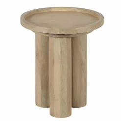 Table d'appoint ronde pour canapé Mango Barloo Beige - 43x41x51 cm