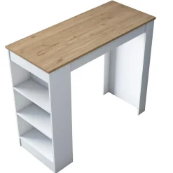 Table de bar ja103 noyer/blanc - 120x100x50 cm