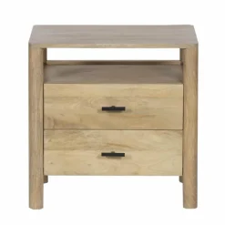 Table de chevet 2T Mango Matan Beige - 57x40x57 cm