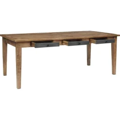 Table de repas 6 tiroirs manguier farm brun/miel - 200x100x76 cm